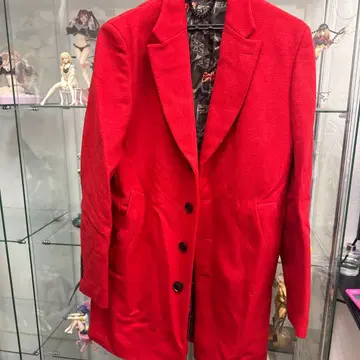 폴스미스 레어 빨간색 체스터 코트 유니언 잭 패턴