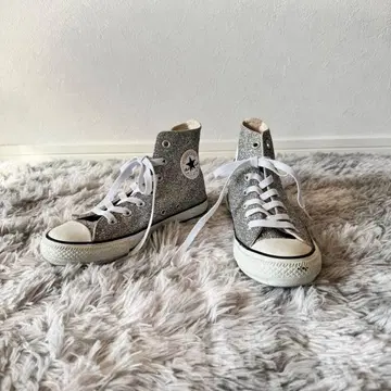 컨버스 실버 하이컷 스니커즈 22.5cm