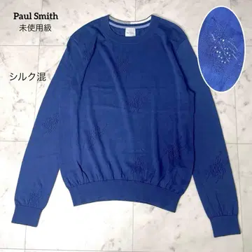 [ 미사용급 ] 폴스미스 2022SS 실크 니트 벌레 패턴 면 M 블루