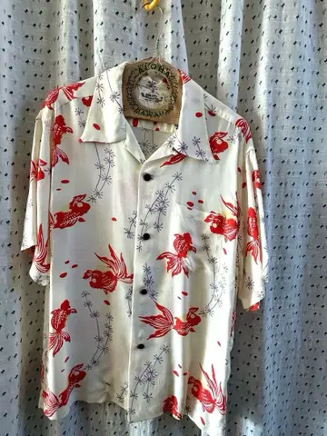 sunsurf 아로하 셔츠 금붕어 패턴 일본풍 패턴
