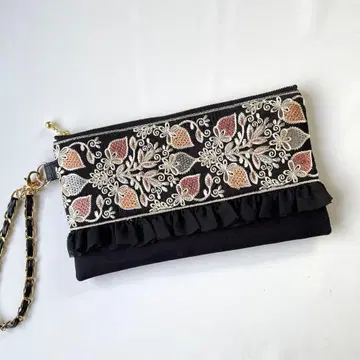 부피가 크지 않은 지갑 파우치 인도 자수 어른의 딸기 무늬 핸드메이드