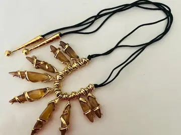 이탈리아제 골드 x 스톤 목걸이 초커 코스튬 주얼리