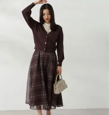 [ 미사용 택 포함 ] 프로포 M 메쉬 체크 스커트