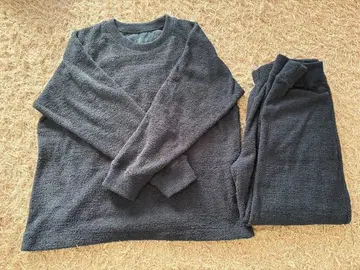 무인양품 니트 플리스 긴팔 룸웨어 세트 신사 XL 다크 네이비