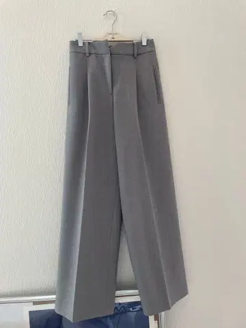 PLST 그레이 와이드 팬츠 M