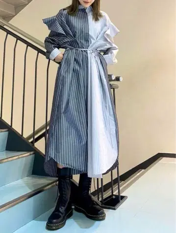 KBF 스트라이프 셔츠 원피스