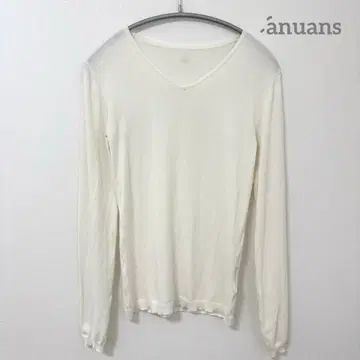 anuans 아뉴앙스 실크 블렌드 V넥 니트탑 아이보리