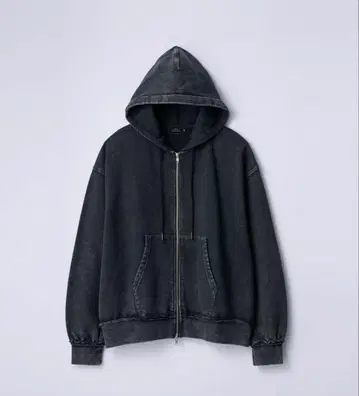 SLICK 스노우 워시 맨투맨 더블 지퍼 후드티