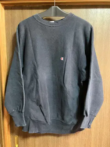 90s USA L 블랙 Champion 리버스 위브 맨투맨