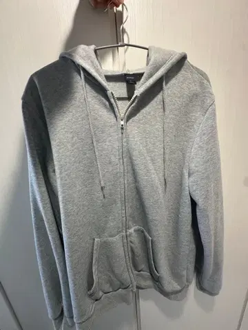 ROMWE 그레이 집업 후드티 L