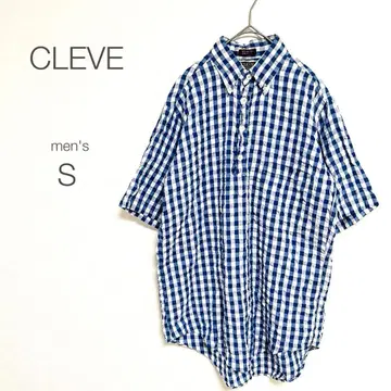 [ CLEVE ] 반팔 셔츠 깅엄 체크 풀오버 미국제 레어 [ S ]
