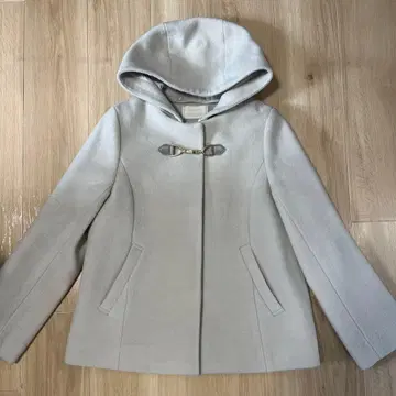 새상품급 any SiS 후드 부착 라이트 그레이 더플 코트