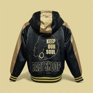 BABY SHOOP 자수 자켓 Y2K 블랙 x 골드 M