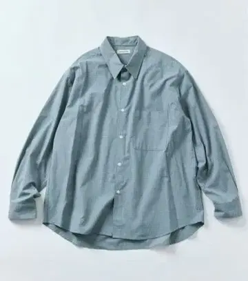 Relax Fit 체크 레귤러 카라 셔츠 색스 블루 L