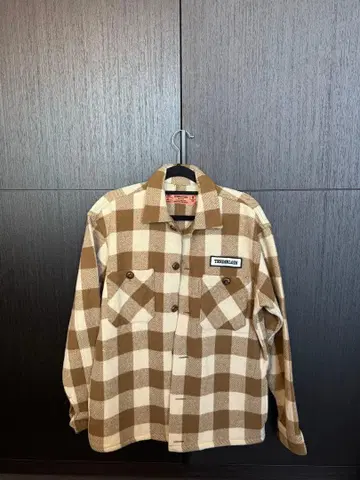 TENDERLOIN 베이지 브라운 체크 플란넬 셔츠 M