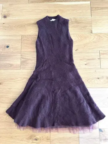 슬리브리스 튤 2way 니트 원피스 포멀 결혼식