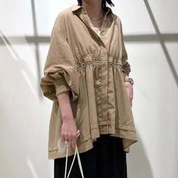 LEPSIM 렙심 허리 셔링 긴팔 블라우스