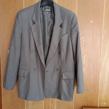 그레이 더블 버튼 테일러드 자켓