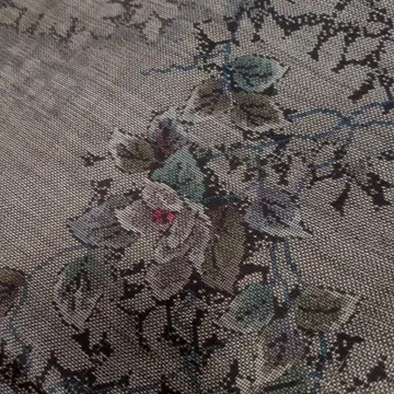 오시마 명주 해체 한 벌 분량 꽃무늬 그레이지