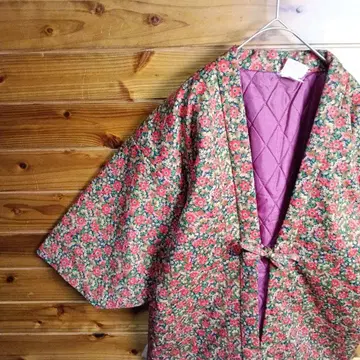 한텐 반텐 짱짱코 꽃무늬 올 패턴 빨간색 구제 의류