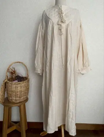 택 포함 새상품 사만사 모스모스 가슴 퀼트 린넨 원피스 F