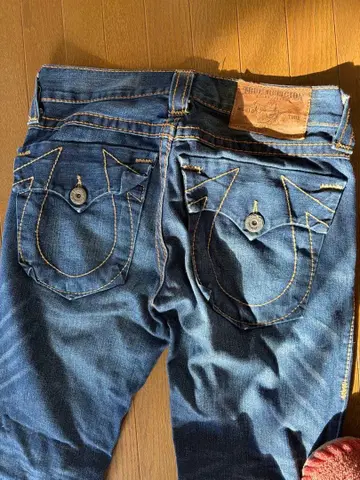 트루릴리젼 데님 블루 스트레이트 청바지