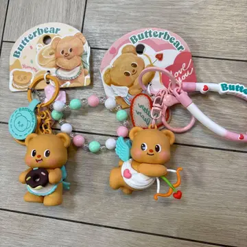 태국 버터베어 Butterbear 스트랩 키링 2개 세트