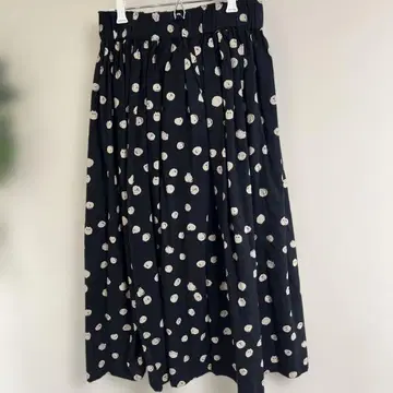 Caliner 카리네 고양이 구슬 도트 무늬 개더 스커트 나츄란