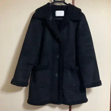 ZARA 블랙 무스탕 코트 L 사이즈