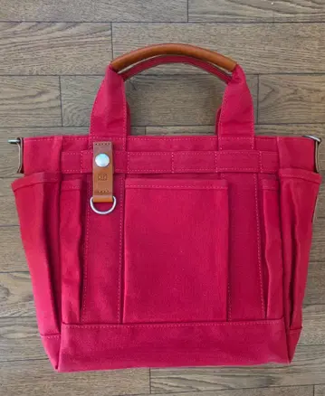 카와니시 가방 빨간색 캔버스 토트백