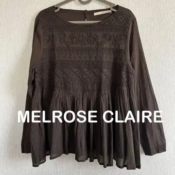 MELROSE CLAIRE 자수 블라우스 다크 브라운 멜로즈 클레르