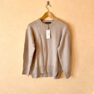 [ 미사용 ] 23구 울 코드 크루넥 니트 38호 라이트 베이지