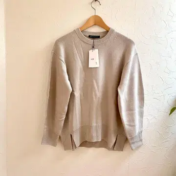 [ 미사용 ] 23구 울 코드 크루넥 니트 38호 라이트 베이지