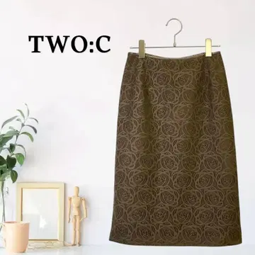 zG654 [ S ] TWO:C 타이트 스커트 플로럴 로즈 패턴