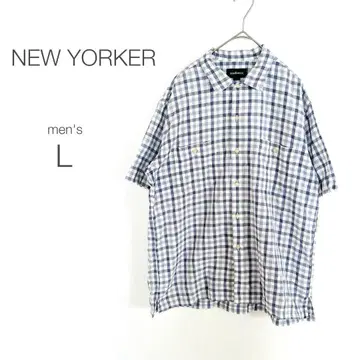 [ 뉴요커 ] 반팔 셔츠 깅엄 체크 빅 사이즈 [ L ] 넉넉한 고급