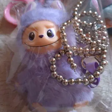 러브비 M 보라색 봉제 인형풍 키링
