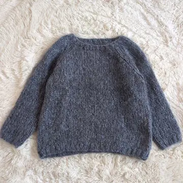 Noble 노블 모헤어 니트 스웨터 프레임워크 그레이 큼직한