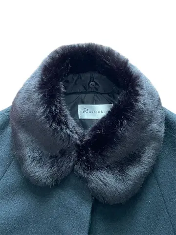 블랙 프릴 케이프 코트 L