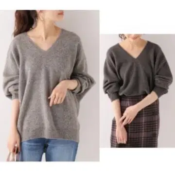 새상품급 IENA 이에나 홀 가먼트 코쿤 V넥 풀오버 MIX 컬러