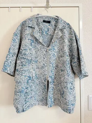 harapeco 자카드 셔츠 재킷 - 블루