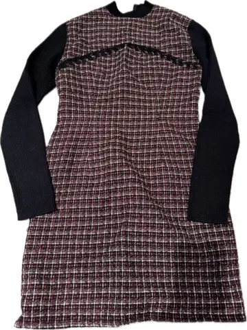 Darich 트위드 절개 원피스 니트 소매 겨울 새상품급