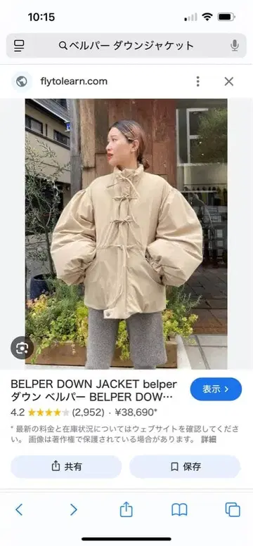 BELPER 퍼프 슬리브 다운 자켓