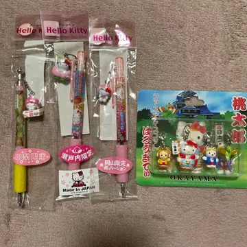 지역 한정 키티 스트랩과 볼펜 4개 세트
