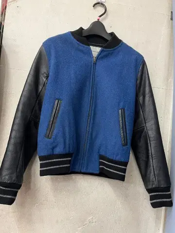 ROSE BAD 로즈버드 소가죽 울 바시티 자켓 아메카지 프리 사이즈