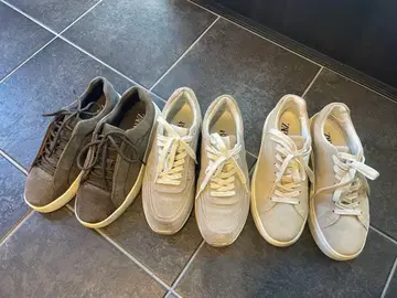 ZARA 천연 가죽 스웨이드 스니커즈 3족 세트