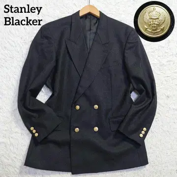 스탠리 브라커 테일러드 자켓 더블 골드 버튼 그레이 AB6