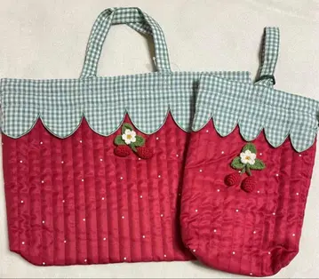 마마라쿠 딸기 레슨 가방 신발 가방 세트