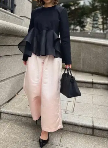 Heve 새틴 플레어 가우초 팬츠