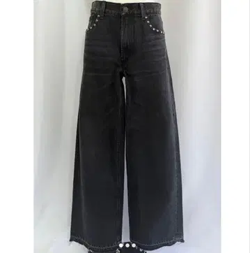 DIANTE 리벳 디자인 루즈 데님 블랙