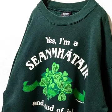 USA제 플라티나 맨투맨 클로버 맨투맨 트레이닝복 그린 XL 구제 의류